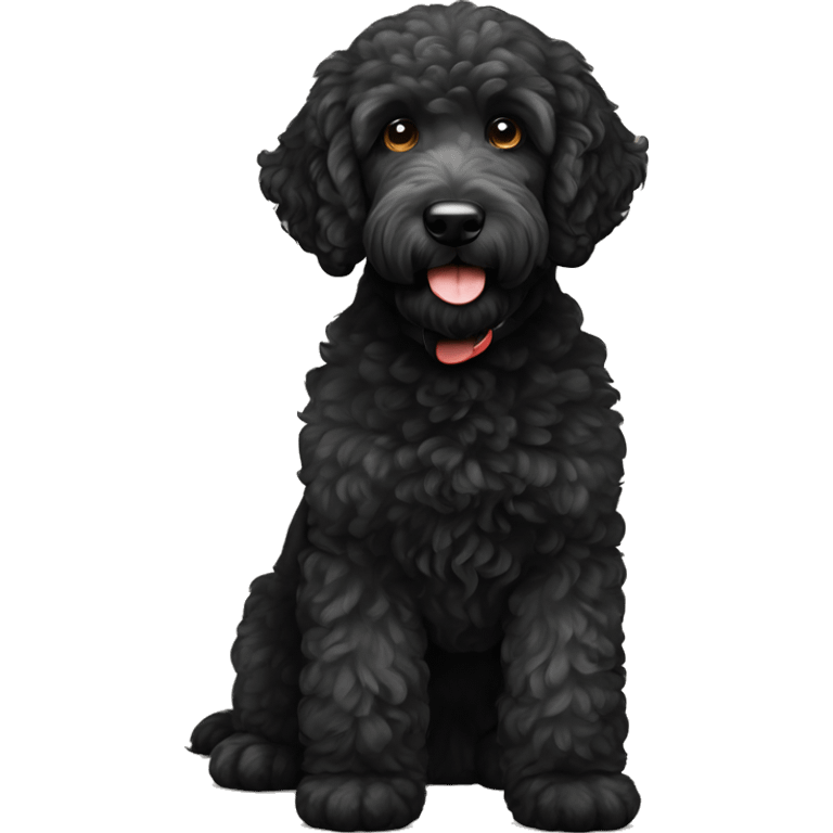 Black labradoodle with white just on bottom chin emoji