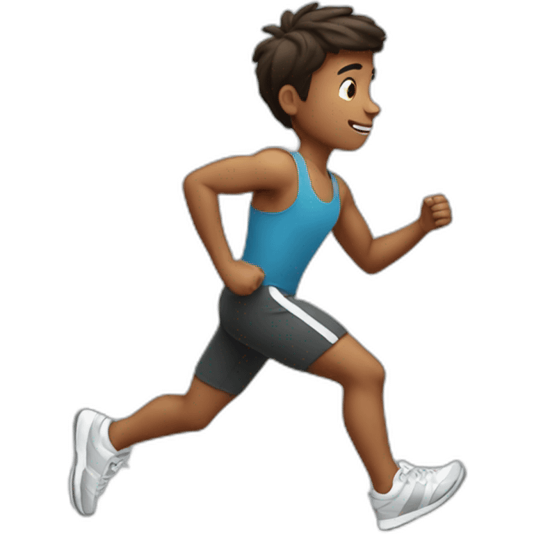 A boy jogging backwards emoji