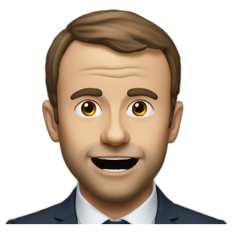 macron mange une sucette emoji