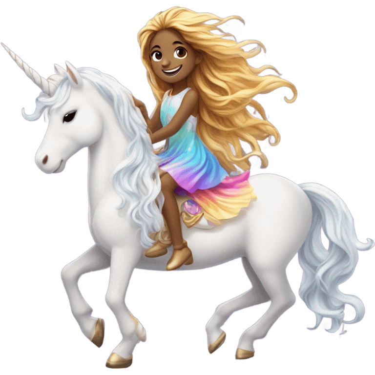 Girl riding unicorn emoji