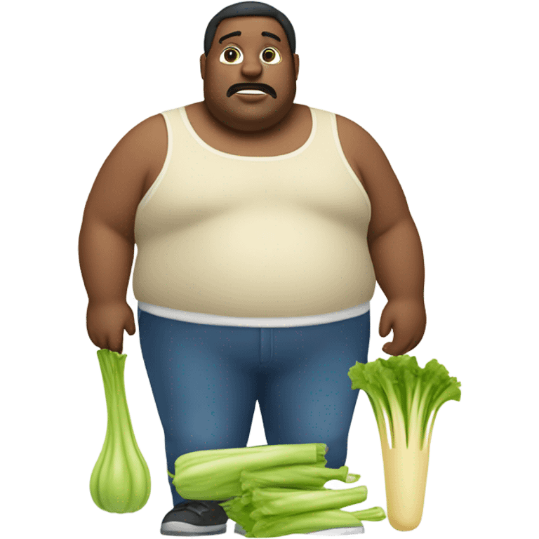 Large Fat Man with Celery and cheese emoji