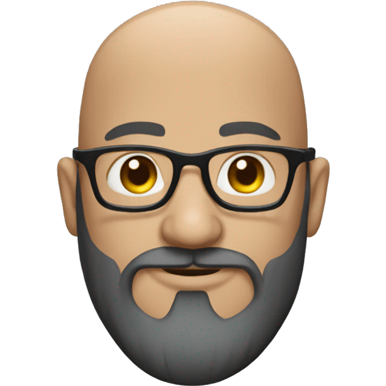 bearded Bald man wearing glasses emoji