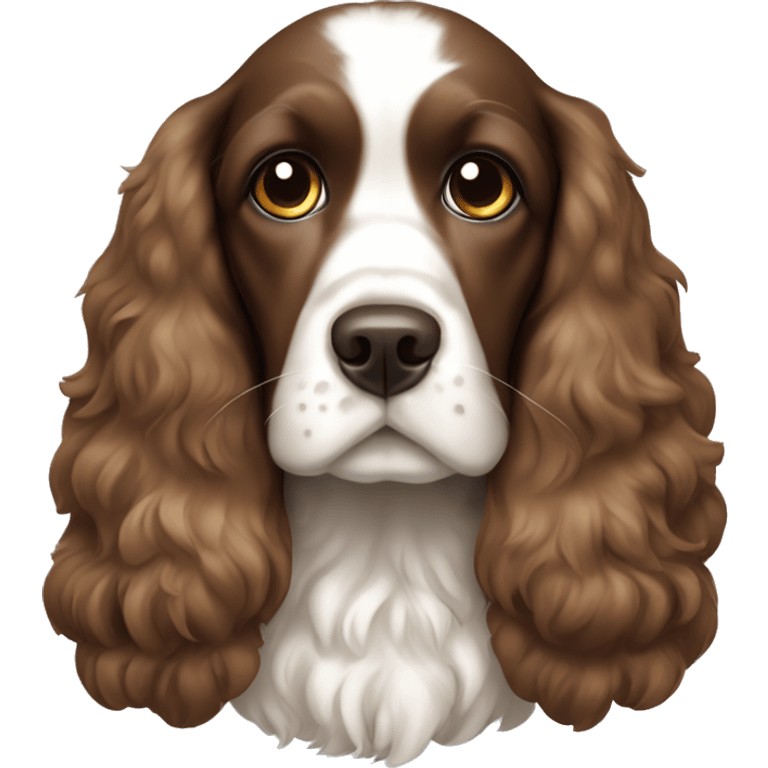 Brown and white cocker spaniel emoji