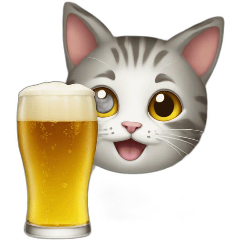 Cat drink beer emoji