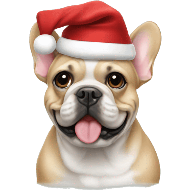 Frenchbulldog wearing a Christmas hat  emoji