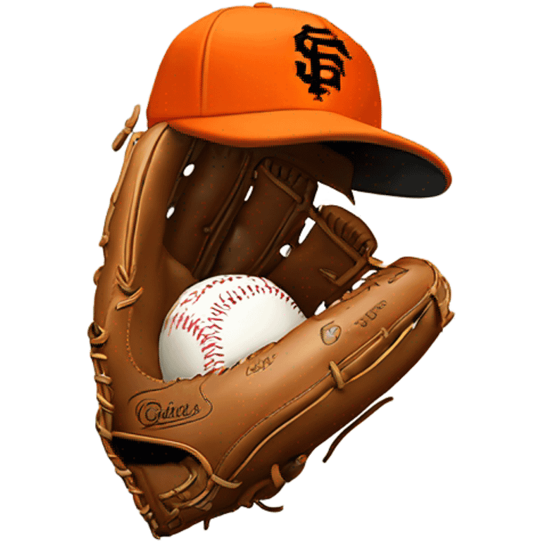 SF Giant’s baseball glove and hat & bay emoji