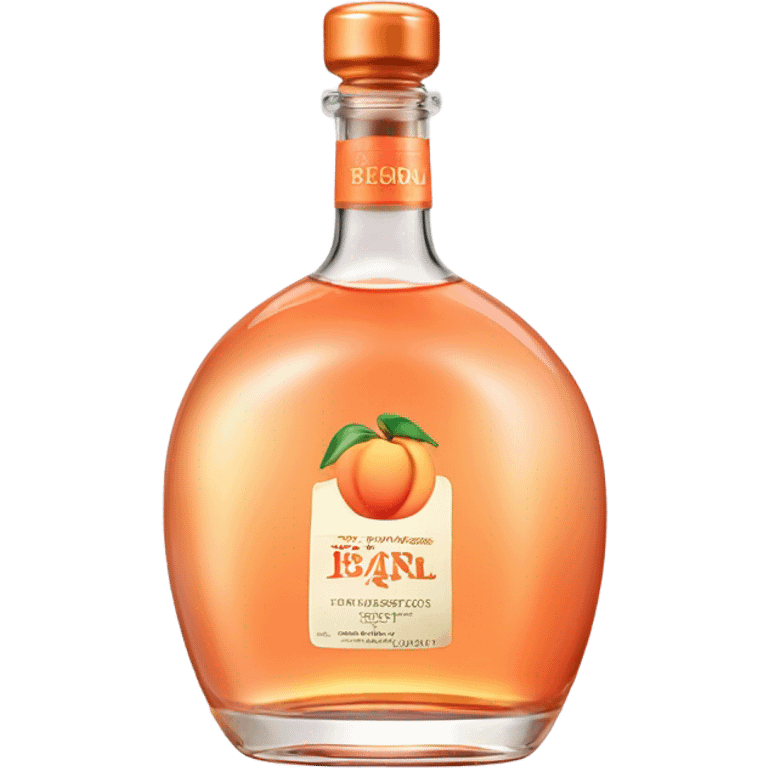 liquor bottle with peach ice liquor emoji