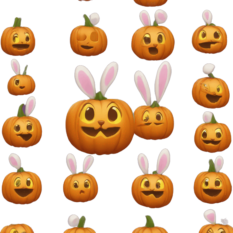 Bunny pumpkin emoji