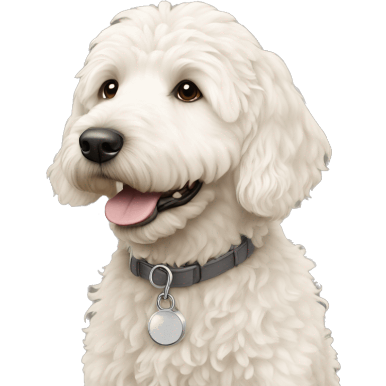 White goldendoodle emoji