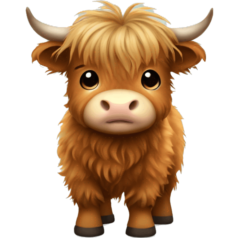 Cute Fluffy Highland cow baby emoji