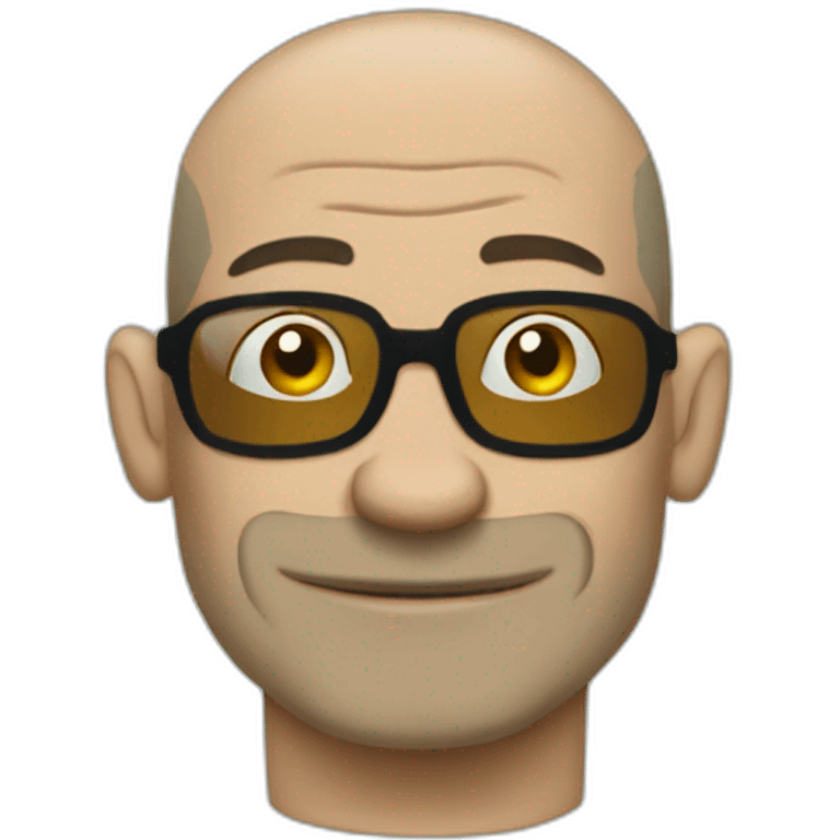 Tattooed bald man style Futurama emoji