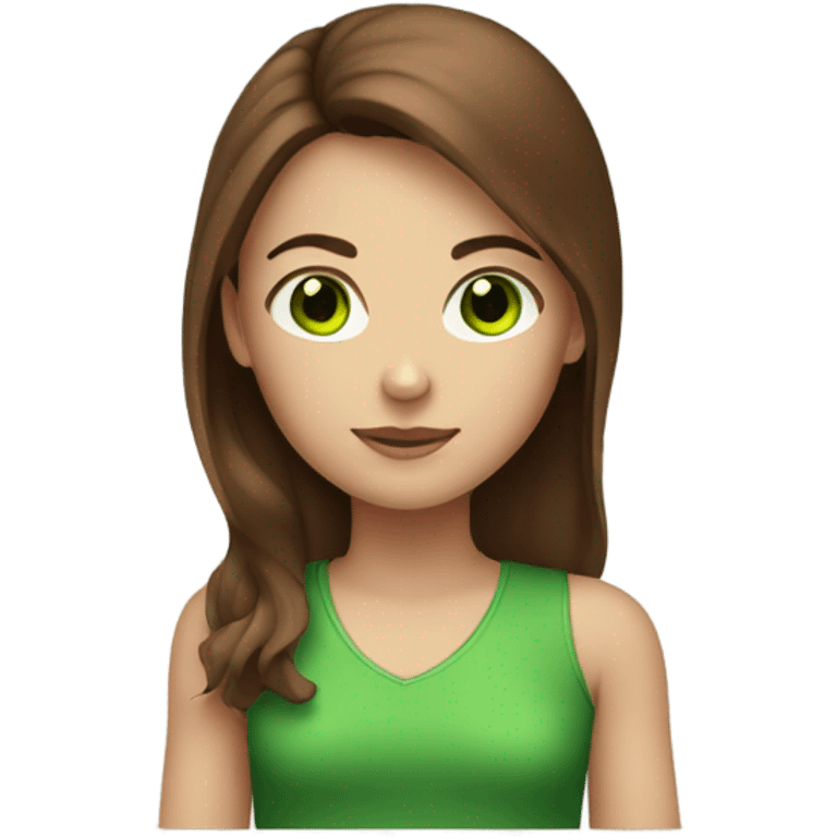 girl with green eyes and brown hair emoji