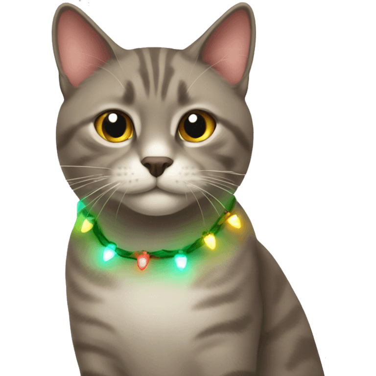 cat with christmas lights 😺 emoji