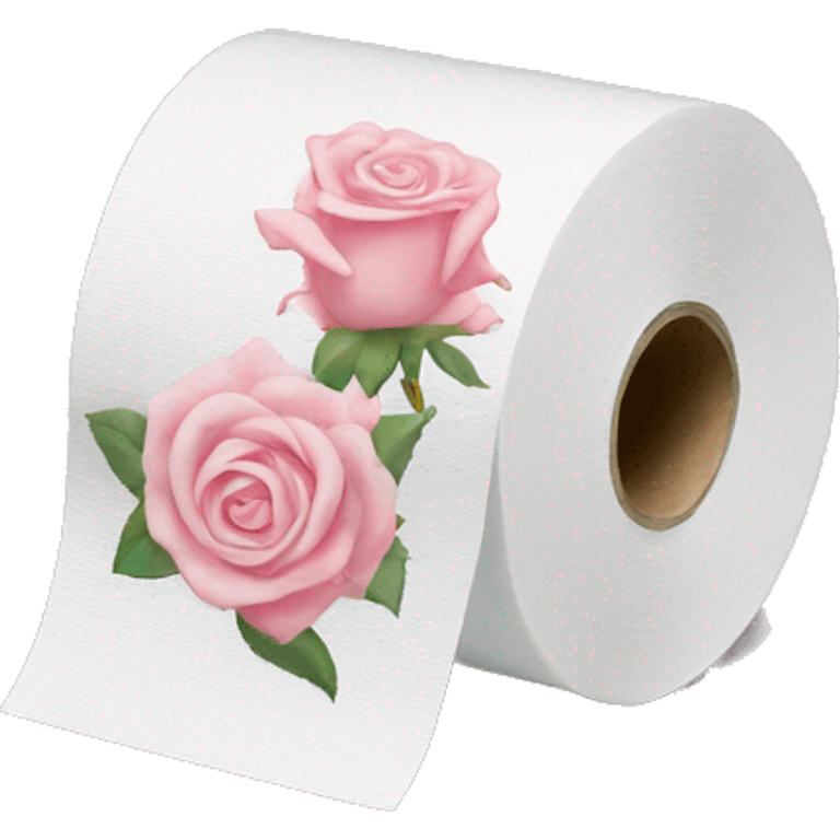 Light pink rose print toilet paper  emoji