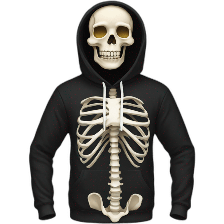 skeleton black hoodie emoji