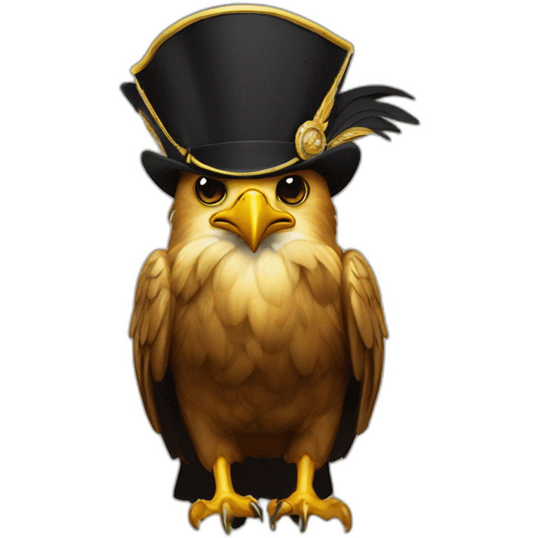 golden imperial eagle with napoleon tricorne hat emoji