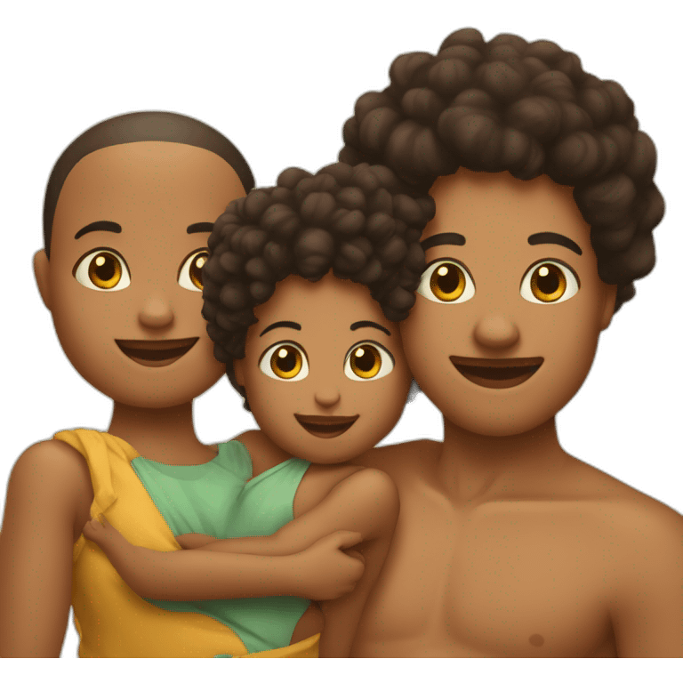 Famille afro avec un bebe emoji