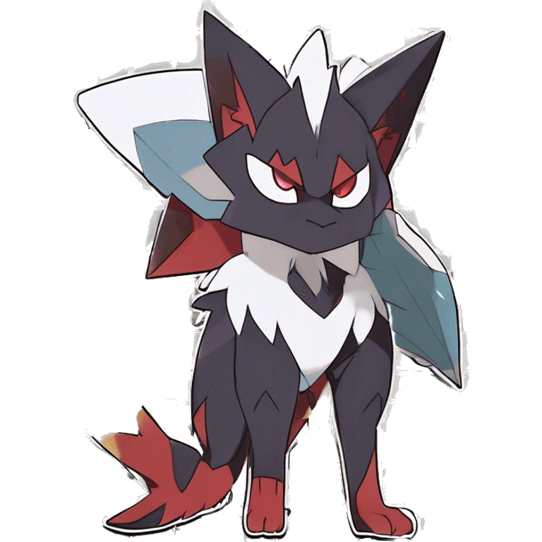 Noivern-Litten-Zorua-Zoroark-Nargacuga-Lycanroc-Torracat-Fakemon-hybrid full body emoji