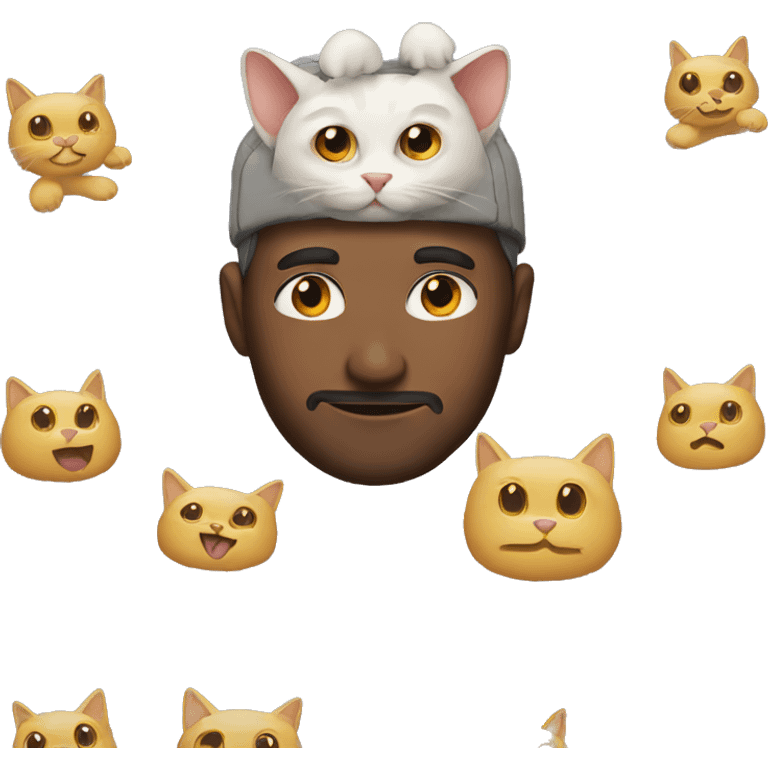 Man with a cat on his head emoji