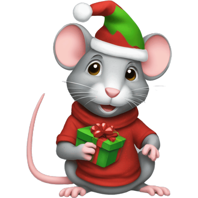 Christmas rat emoji