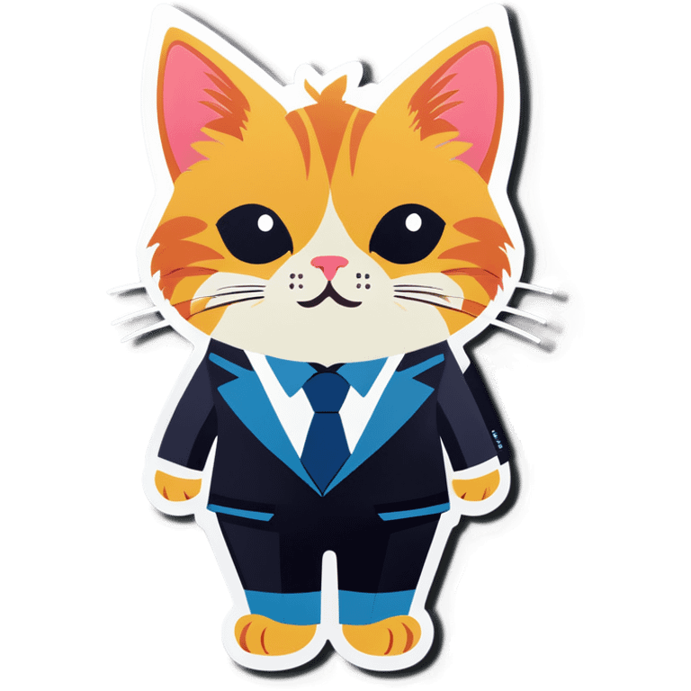 Cat with suit on  emoji