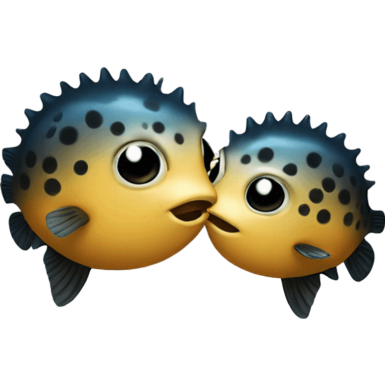 Kissing a blowfish  emoji