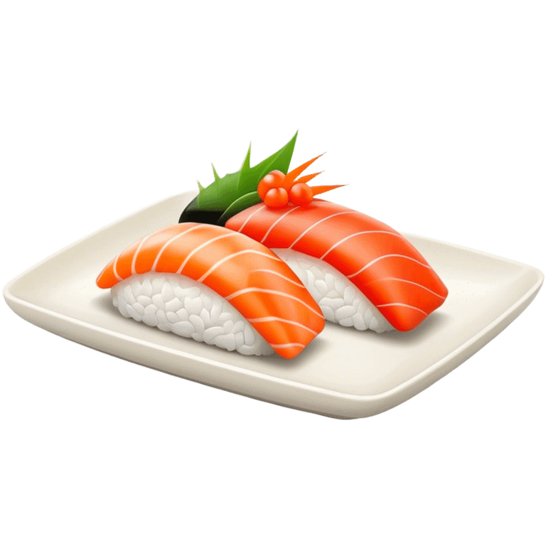 Sushi Cinematic Realistic Sushi Dish Emoji, depicted as one or two artfully arranged pieces of fresh sushi, rendered with delicate textures and subtle, natural lighting that highlights its refined simplicity. emoji