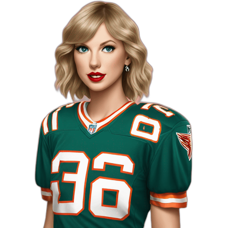 taylor swift wearing kelce jersey emoji