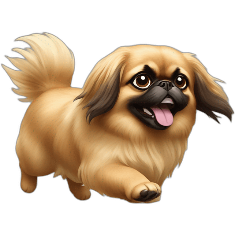 a pekingese dog is flying emoji