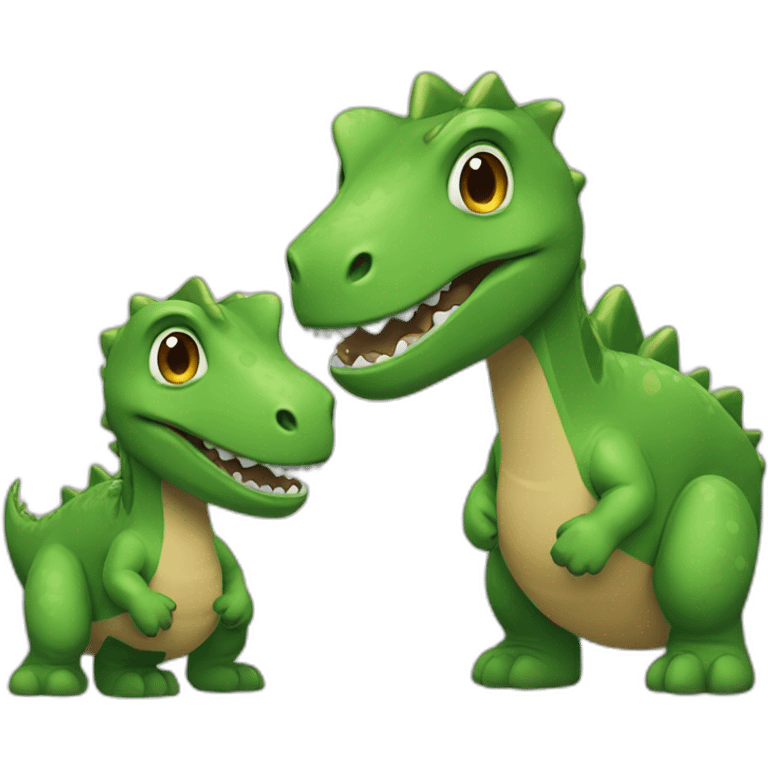 Couple de dinosaures emoji