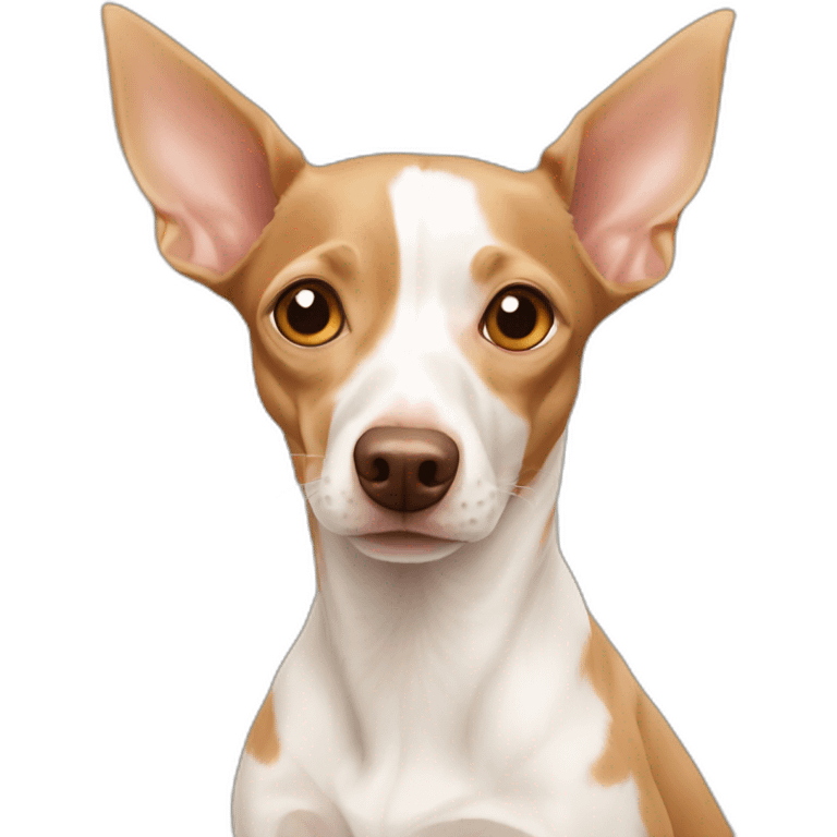 two dogs brown Podenco and white chihuahua emoji