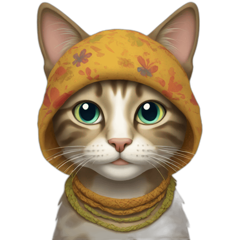 Hippie cat emoji