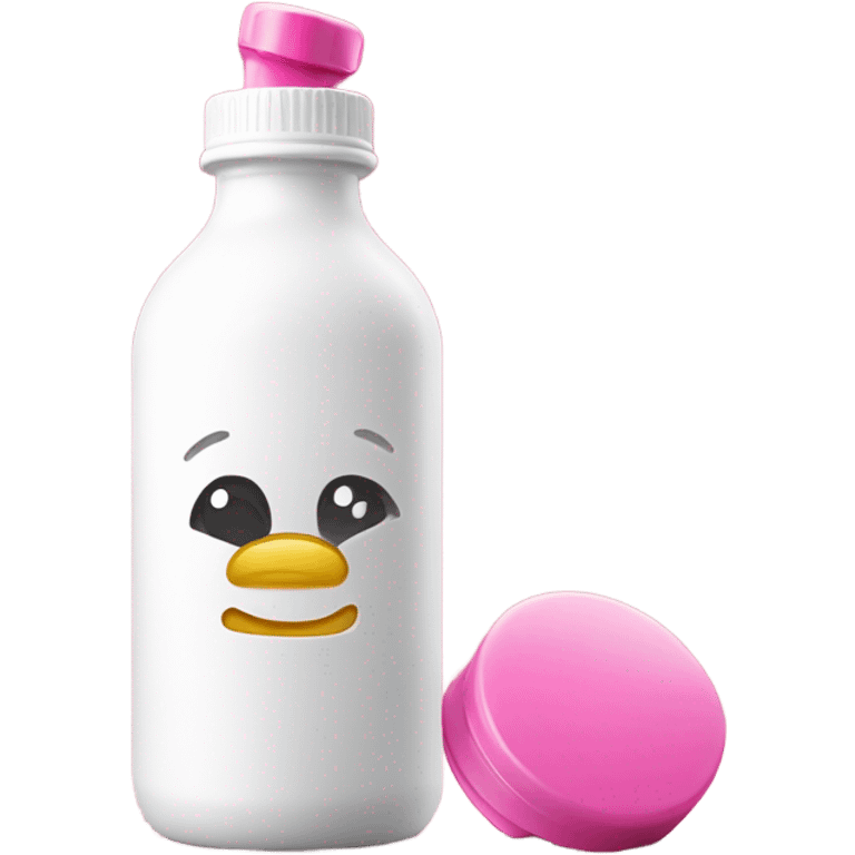 170 ml bottle with pink cap emoji