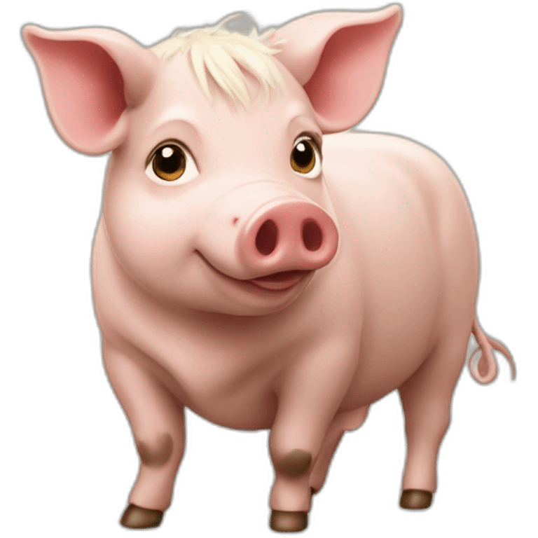 Cochon sur une vache emoji