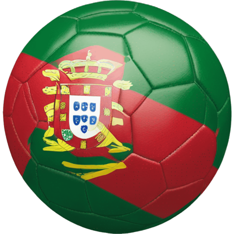 football ball colored in portugal flag emoji