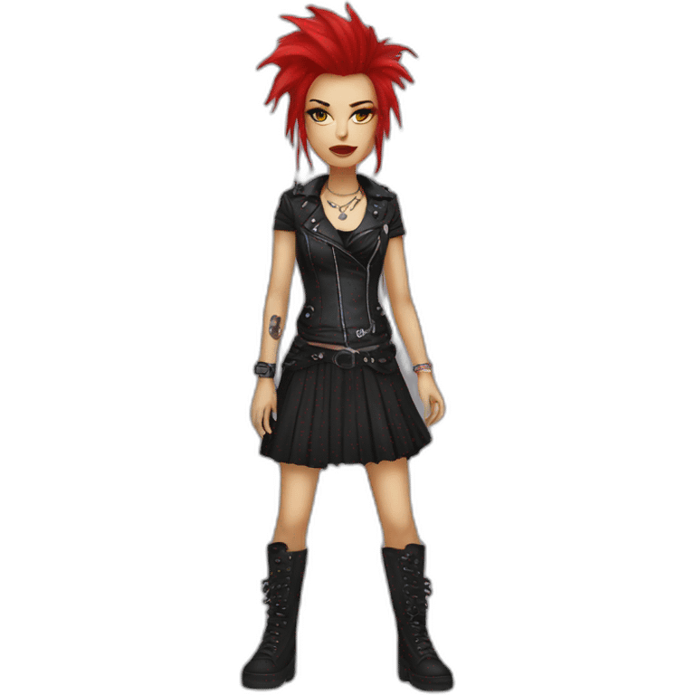 Fantasy female punk rock dress up emoji