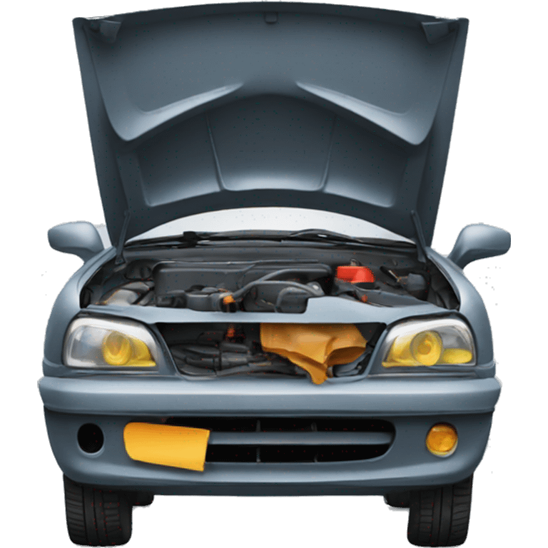 repair of a car with an open hood emoji