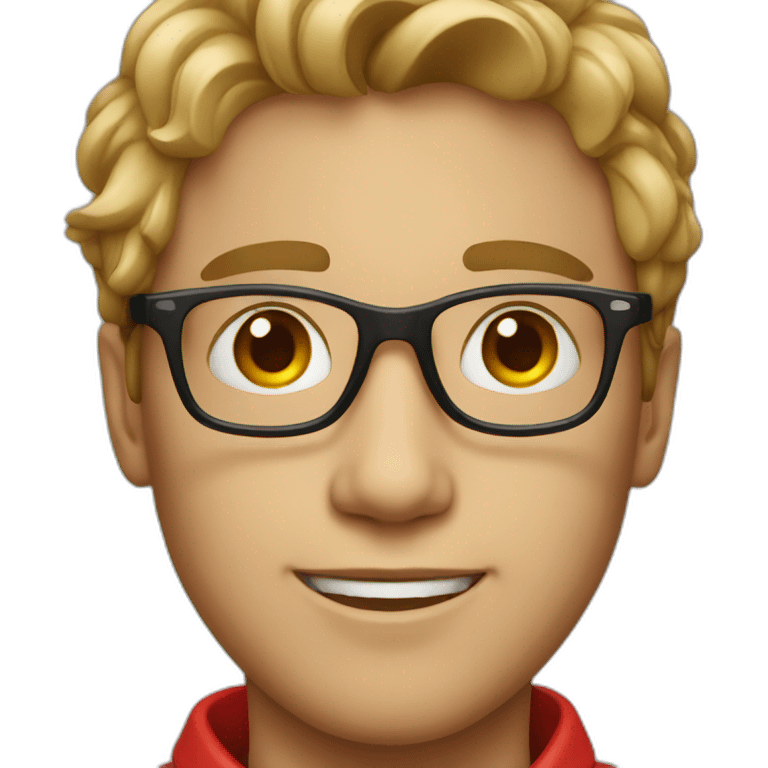 young man with red glasses emoji