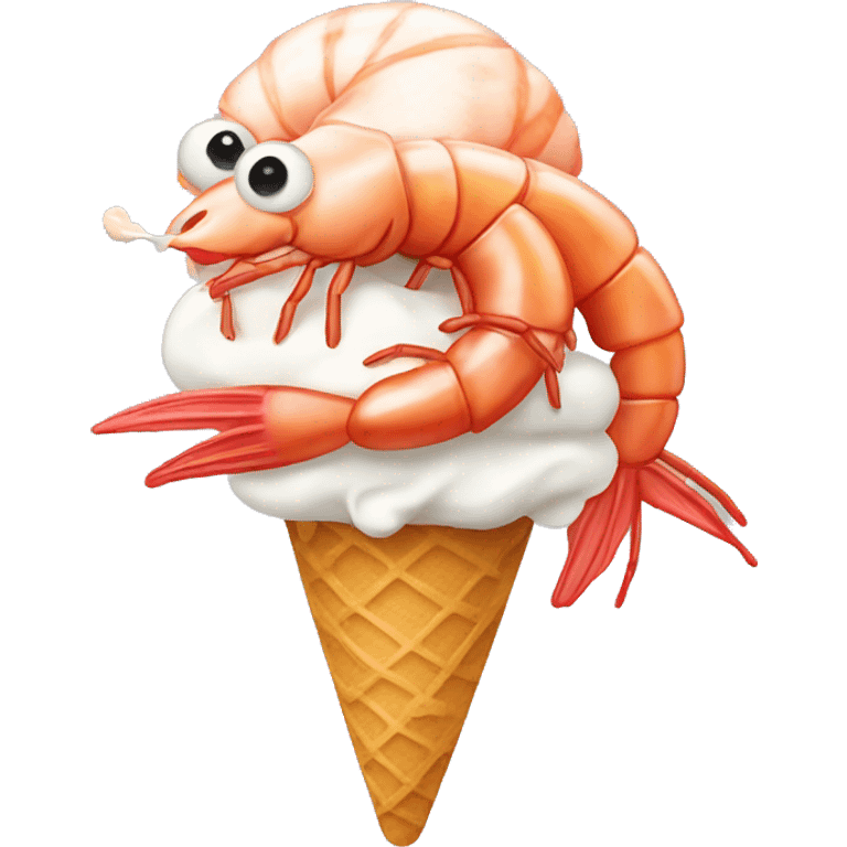 shrimp eating an icecream emoji