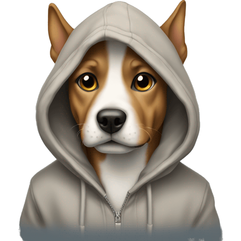 Dog wearing a hoodie emoji