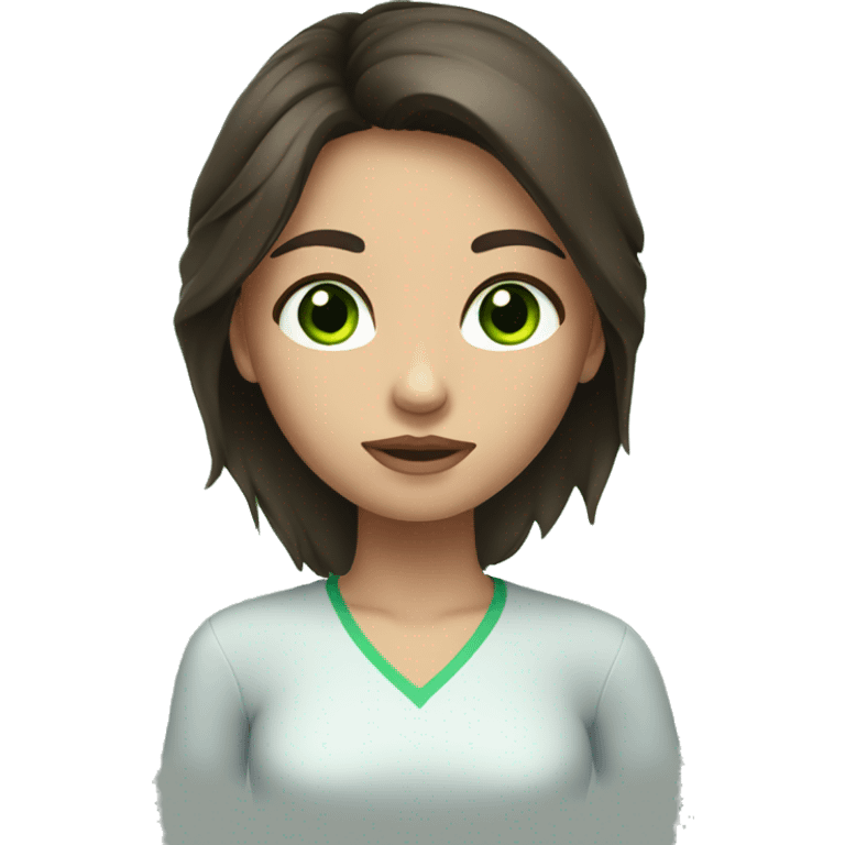 Brunette with green eyes taking care  emoji