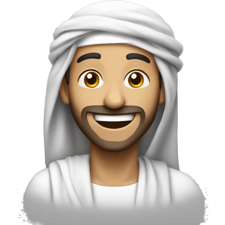 An Arab person laughing emoji