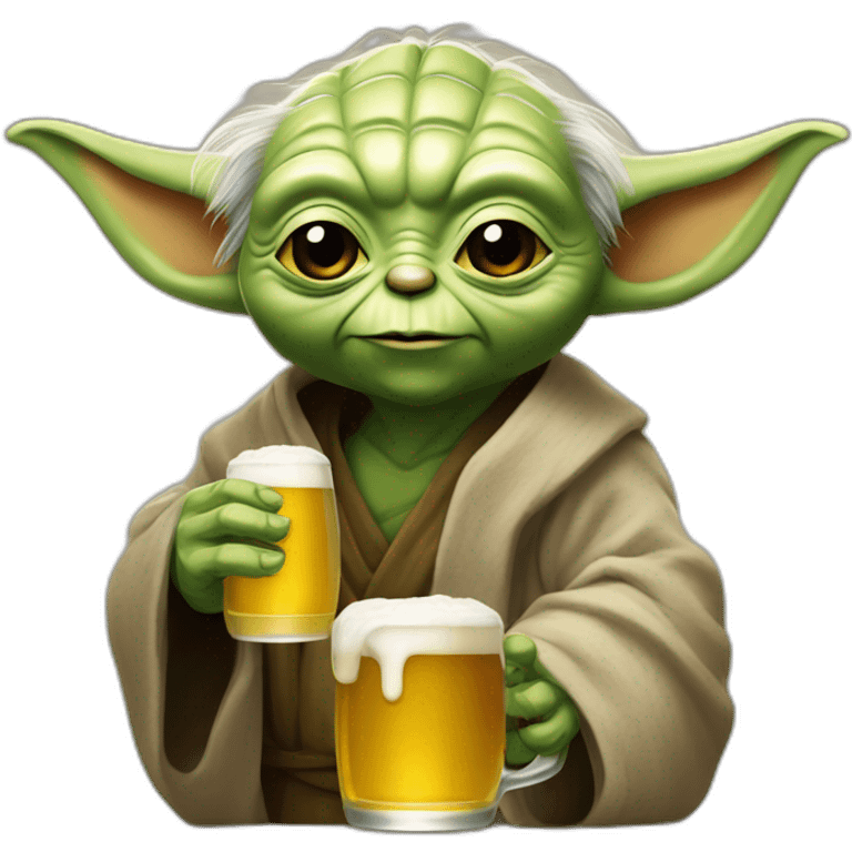 Yoda buvant une bière emoji