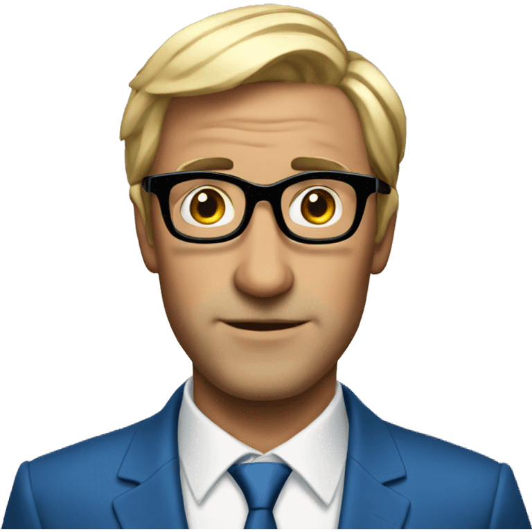 Posh-man-with-blue-suit-round glasses emoji