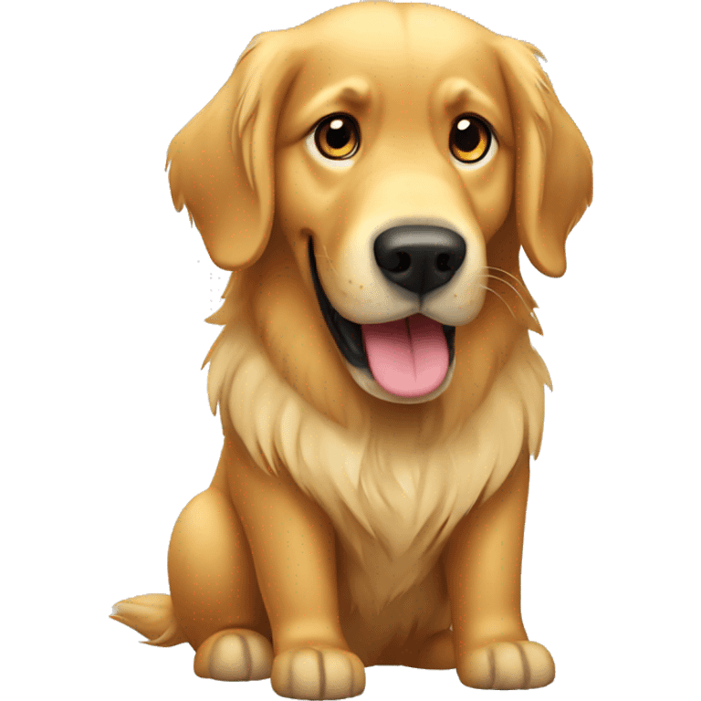 Golden retriever stood up emoji