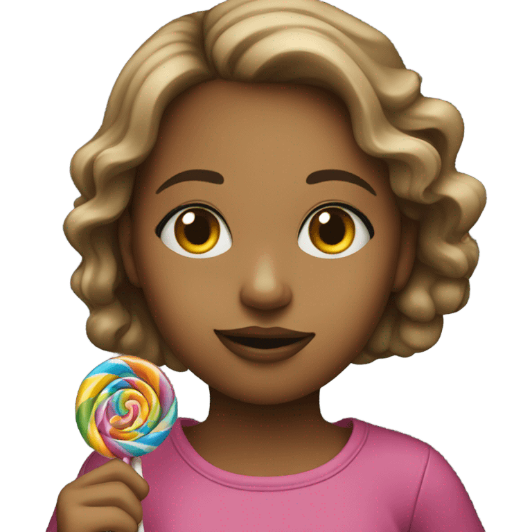 girl holding a lollipop emoji