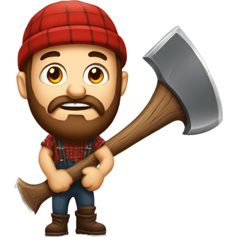 Lumberjack with axe winter emoji