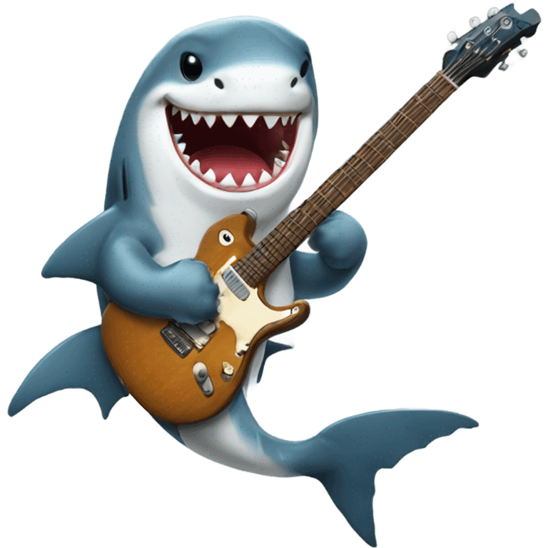 Shark playing guitar emoji