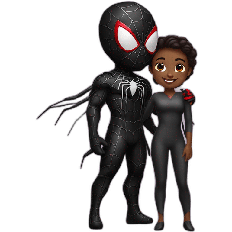 Black spider-man in love emoji