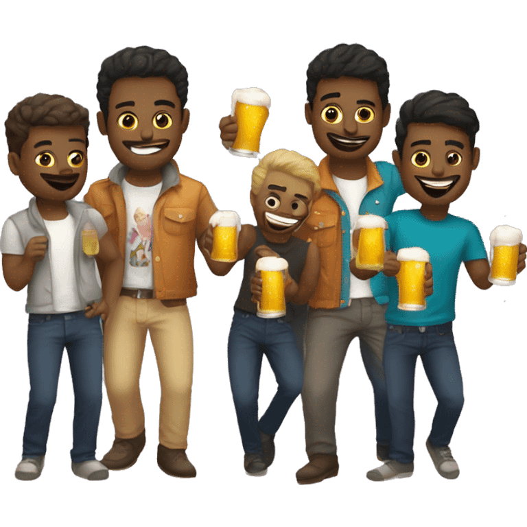 Party whit gays with beers  emoji